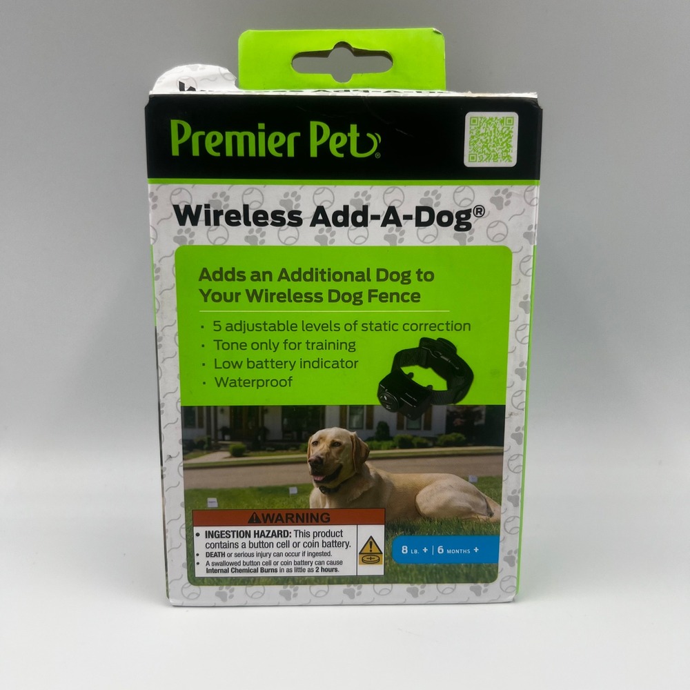 New Premier Pet GIF00-16918 Wireless Add-A-Dog Collar 8Lbs+ for Wireless Fence
